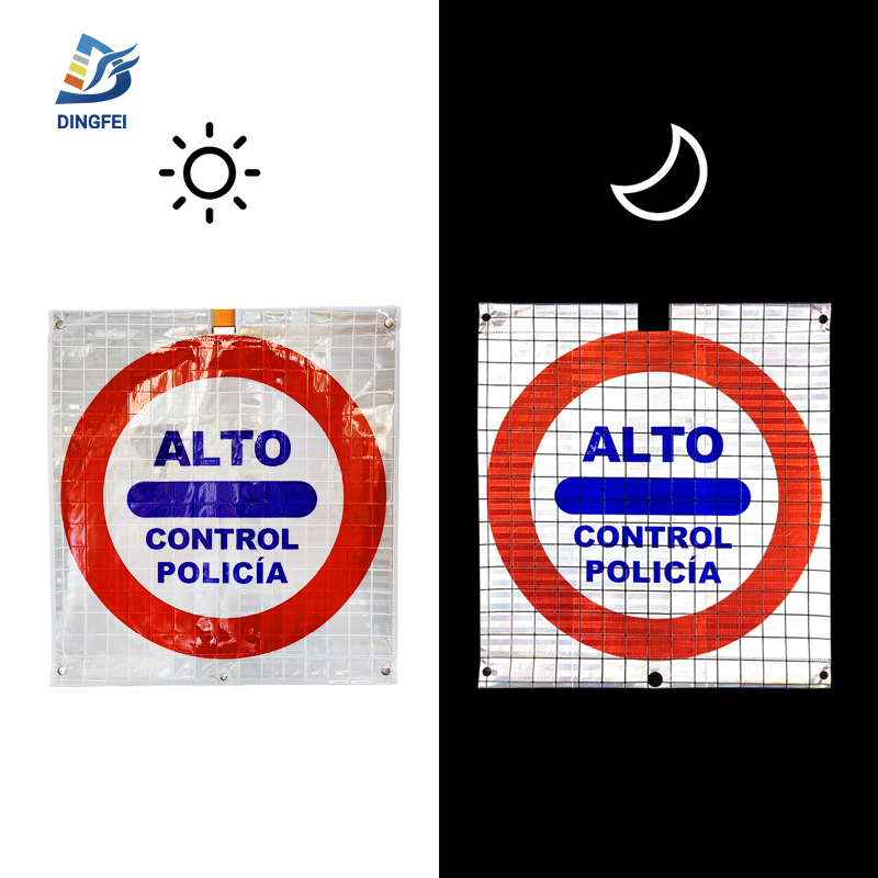 Alto Control Policia Reflective Folding Warning Sign - 